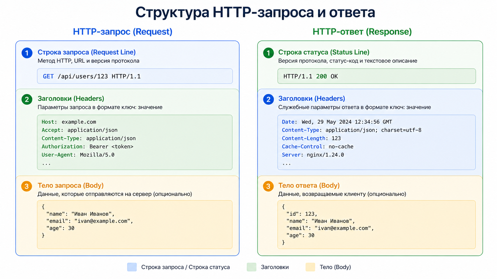 Структура HTTP-запроса и ответа